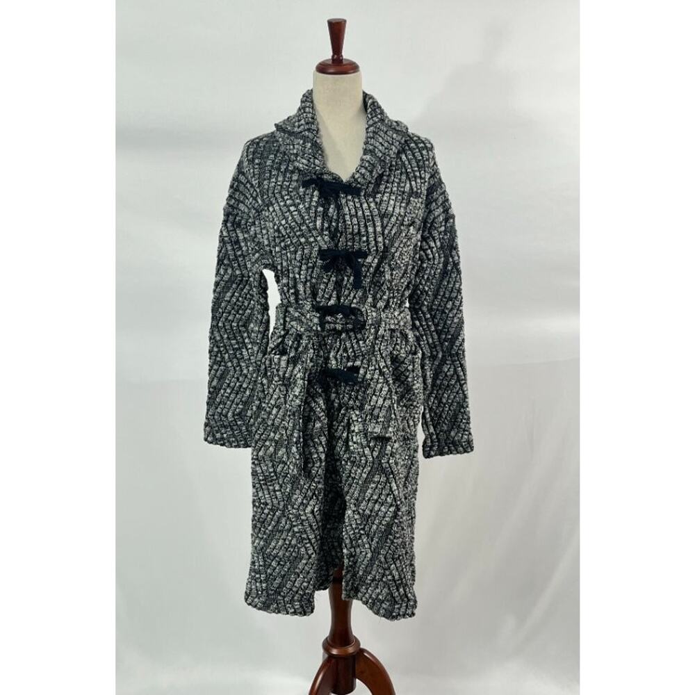 ENGINEERED GARMENTS FWK Sz 1 S Shawl Collar Knit Jacket Grey Zig Zag NWT 595.00